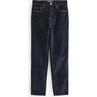 Next Navy Velvet Flocked Rigid Straight Leg Jeans