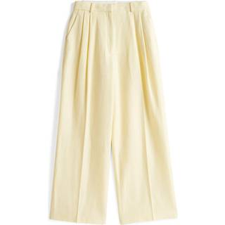 Linen Blend Relaxed Straight Leg Trousers
