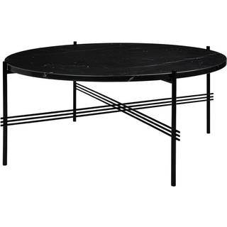 GUBI TS Sofabord Rundt Ø80 Sort/Sort Marquina Marmor