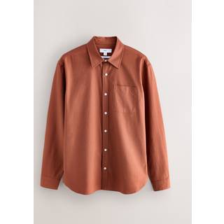 Next Rust Brown Slim Fit Long Sleeve Oxford Shirt - large