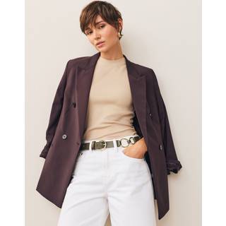 Next Almindeligt læderbælte med metalringdetaljer