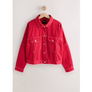 Next Red Oversized Relaxed Fit Denim Trucker Jacket
