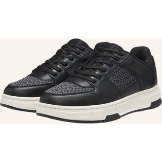 Sneakers i imiteret læder med monogramdetalje