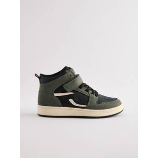 Next Khaki Green Standard Fit (F) Elastic Lace High Top Trainers