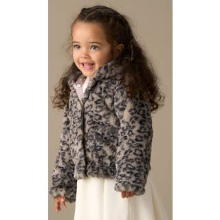 Angel & Rocket Angel & Rocket Natural Lyla Leopard Hooded Fur Jacket