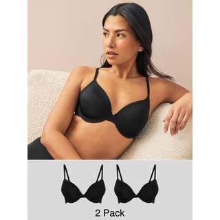 Next Black Full Cup A-E Smoothing Ultimate Comfort T-Shirts Bras 2 Pack