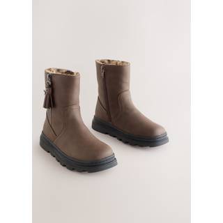 Next Chocolate Brown Faux Fur Lined Tassel Boots