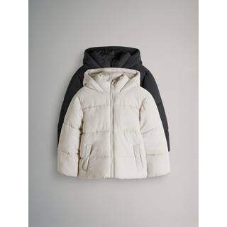 The Set The Set Black/Cream 2 Pack Short Hooded Puffer Coats