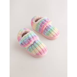 Next Multi Knitted Rainbow Cosy Lined Cupsole Slippers