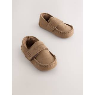Next Tan Brown Touch Fastening Moccasin Slippers