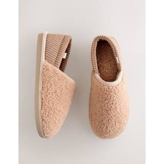 Next Neutral Borg Lined Shoot Slippers