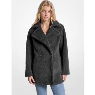 MK Faux Fur Teddy Coat - Black - Michael Kors - XS