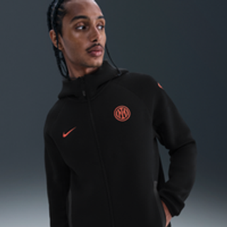 Inter Milan Tech Windrunner Nike Total 90-fodboldhættetrøje i fleece til mænd - sort - S