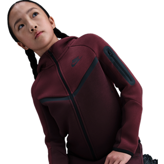 Nike Sportswear Tech Fleece-hættetrøje med lynlås til større børn - rød - L