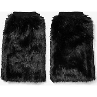 MK Faux Fur and Wool Leg Warmers - Black - Michael Kors - ONE SIZE