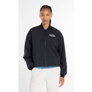 New Balance New Balance Black Womens Linear Heritage Woven Bomber Jacket