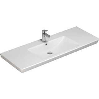 Scanbad Multo+ Lotto 125 x 48 cm porcelænsvask i blank hvid