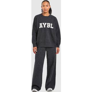 AYBL Varsity Knitted Wide Joggers, Grå - S-M