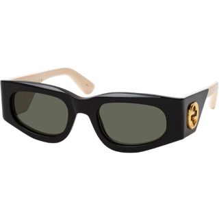 Gucci Kvinde GG1664S 001 Solbriller Acetat Sort Grå Firkantet
