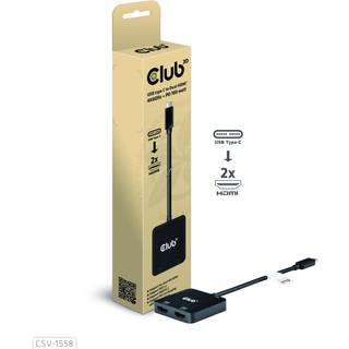 Club3D CSV-1558 Adapter USB-C til 2x HDMI Sort
