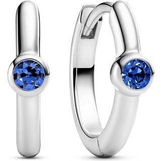 Sif Jakobs Essenza Sarzana Uno Creolo øreringe i sølv med blå cubic zirkonia