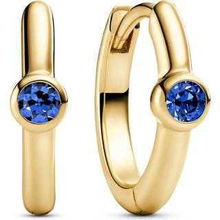 Sif Jakobs Essenza Sarzana Uno Creolo øreringe i guldbelagt med blå cubic zirkonia