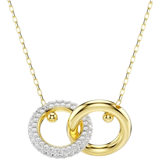 Swarovski Dextera Gold Interlocking Loop Pendant Necklace - 45cm