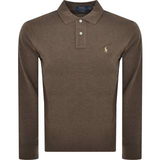 Polo Ralph Lauren Custom Slim Fit Long Sleeve Polo Nutmeg Brown Heathe