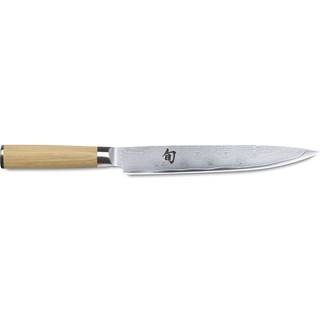 KAI Shun Classic White Schinkenmesser 23 cm - 32-lagiger Damaststahl - Griff Pakkaholz - Braun,Silber