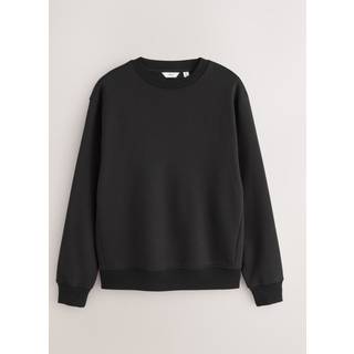 Next Black Regular Fit Heavyweight Cotton Rich Crew Sweatshirt