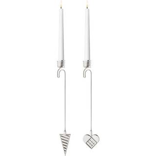 Georg Jensen CC 2025 lysestage sæt 2 dele, palladiumbelagt