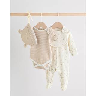 Next Baby sparkedragt, body, strikhue og hagesmæksæt 4 dele (0-9måneder)