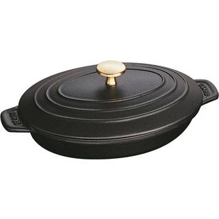 STAUB Staub ovnfast form støbejern med låg oval 23 cm Sort