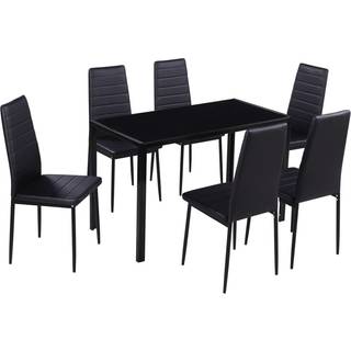 Spisebordssæt 7 Dele Sort