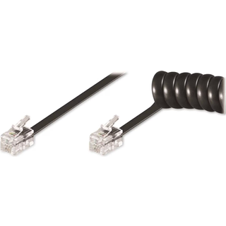 RJ10/4P4C Spiral Telefonrørs spiralkabel | 4 meter | PRIS-MATCH