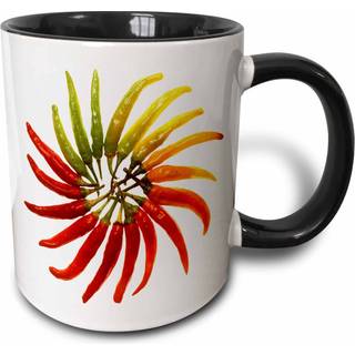3Drose Mug_46855_4 """" Red Hot Chili Peppers - Chili Chili Pepper Chili Chili Peppers Peppar Peppers Röd """" Två ton svart mugg 11 oz Multicolor