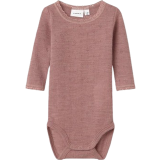 Name It Body Antler i Merinould Med Blondekant - Str. 3m 62cm