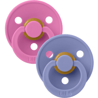 BIBS Colour Latex Rund Bubblegum/Peri 2 pak - flere størrelser