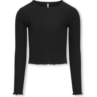 Nella O-Neck Bluse, Black, 158-164 cm