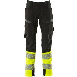 MASCOT ACCELERATE SAFE arbejdsbukser med lårlommer, sort/hi-vis gul - 82C49