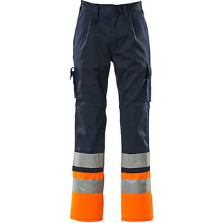 MASCOT SAFE COMPETE Patos arbejdsbukser med knælommer, marine/hi-vis orange - 76C46