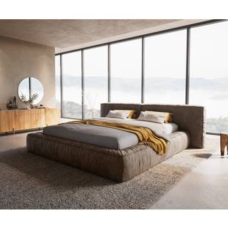 Polsterbettgestell Coperti 180x200 cm Mikrofaser Taupe Vintage