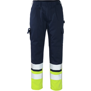 MASCOT SAFE COMPETE Patos arbejdsbukser med knælommer, marine/hi-vis gul - 82C51