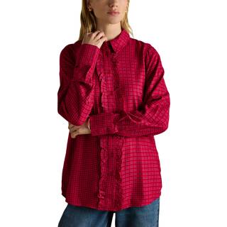 Joules Joules Selene Red Check Brushed Ruffle Shirt - EU 52 (UK 24)