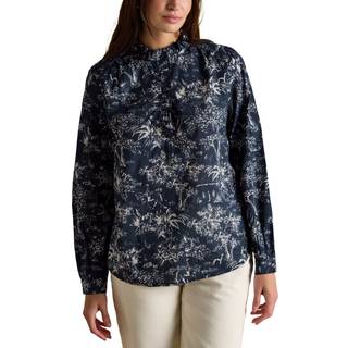 Joules Melanie Navy/White Toile Ruffle Blouse
