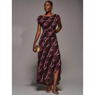 Jolie Moi Jolie Moi Asymmetrisk Draperet Mesh Maxikjole - EU 46 (UK 18)