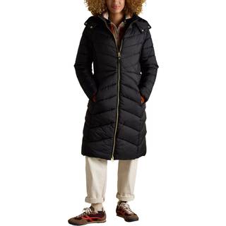 Joules Joules Pembury Black Showerproof Longline Padded Coat with Hood