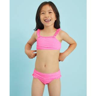 Angels By Accessorize Angels By Accessorize Pink Girls Ruffle Broderie Bikini Set