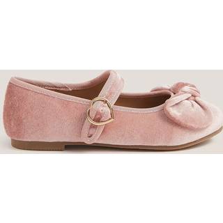 Monsoon Monsoon Pink Velvet Bow Strap Ballet Flats - uk10eu28