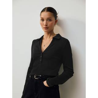Next Henley-top med lange ærmer og knapper
